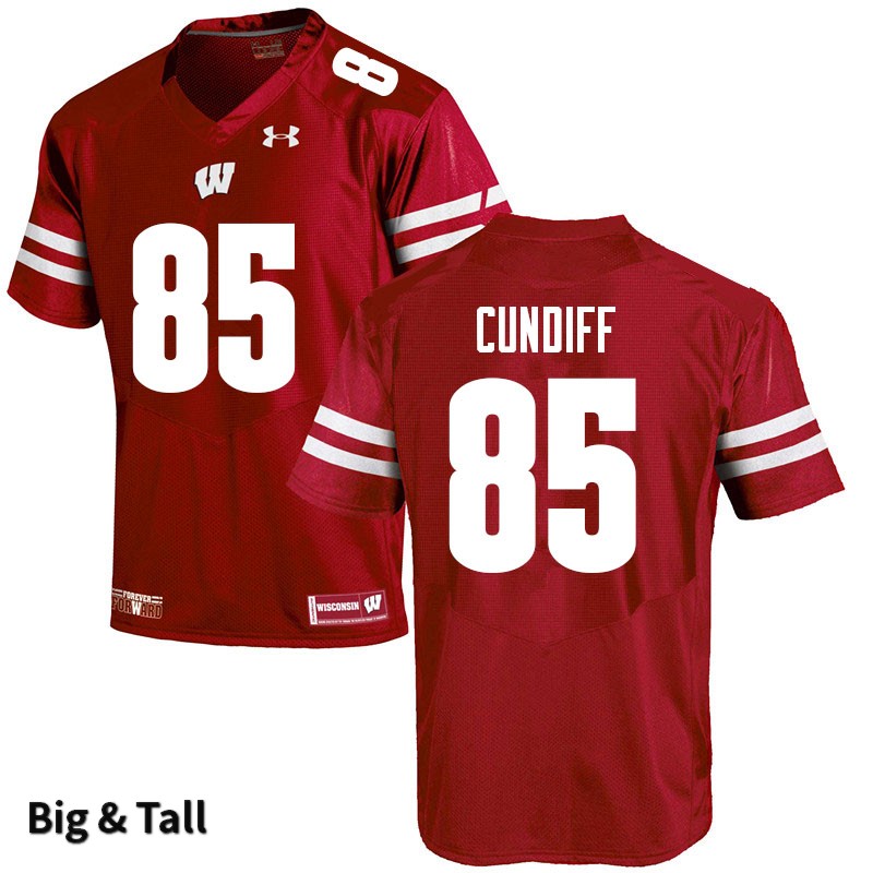 Wisconsin Badgers Men's #85 Clay Cundiff NCAA Under Armour Authentic Red Big & Tall College Stitched Football Jersey RV40J11WV